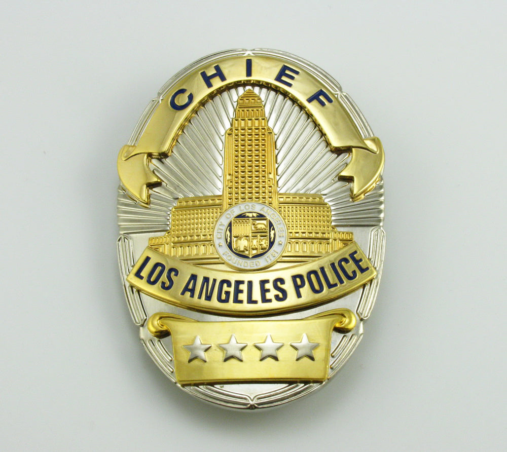 LAPD Chief Los Angeles Police Badge Replica Movie Props With Four Star ...
