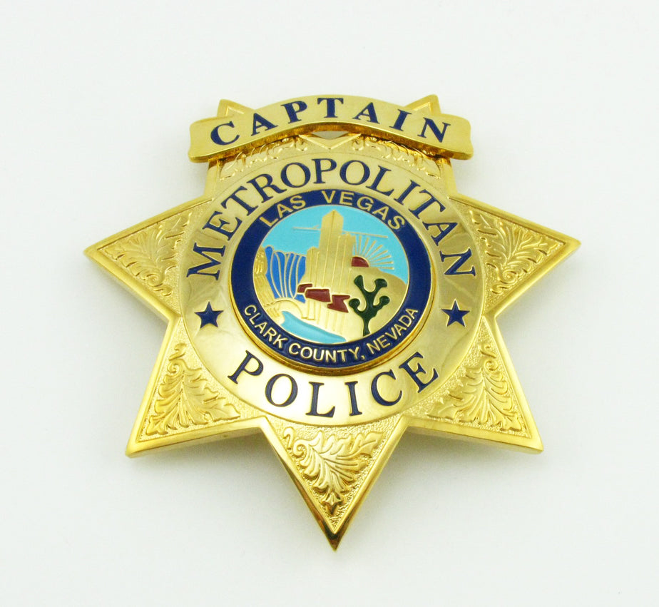 LVMPD Las Vegas Metropolitan Captain Police Badge Replica Movie Props ...